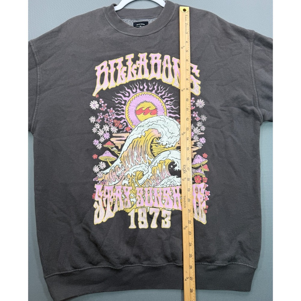 Billabong Stay Sunshine Wave Sweatshirt Charcoal ABJFT00437 | Women's Large - Picture 6 of 12